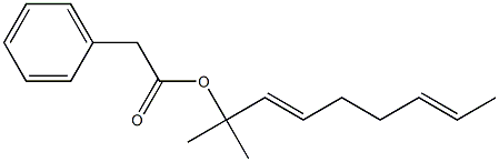 フェニル酢酸1,1-ジメチル-2,6-オクタジエニル 化学構造式