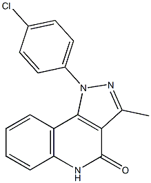 1-(4-クロロフェニル)-3-メチル-1H-ピラゾロ[4,3-c]キノリン-4(5H)-オン 化学構造式