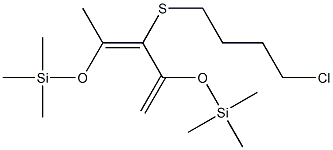 2,4-ビス(トリメチルシリルオキシ)-3-(4-クロロブチルチオ)-1,3-ペンタジエン 化学構造式
