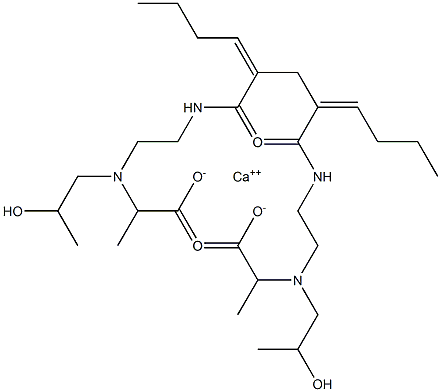 Bis[2-[N-(2-hydroxypropyl)-N-[2-(4-octenoylamino)ethyl]amino]propionic acid]calcium salt,,结构式