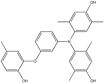 N,N-Bis(4-hydroxy-2,5-dimethylphenyl)-3-(2-hydroxy-5-methylphenoxy)benzenamine,,结构式