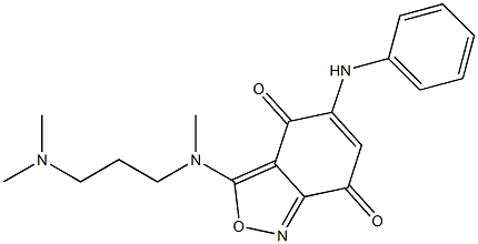 3-[N-(3-Dimethylaminopropyl)methylamino]-5-(phenylamino)-2,1-benzisoxazole-4,7-dione Structure