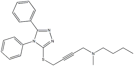 4,5-Diphenyl-3-[[4-[butyl(methyl)amino]-2-butynyl]thio]-4H-1,2,4-triazole 结构式