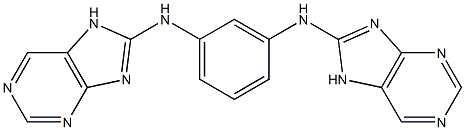 8,8'-[1,3-フェニレンビス(イミノ)]ビス(7H-プリン) 化学構造式