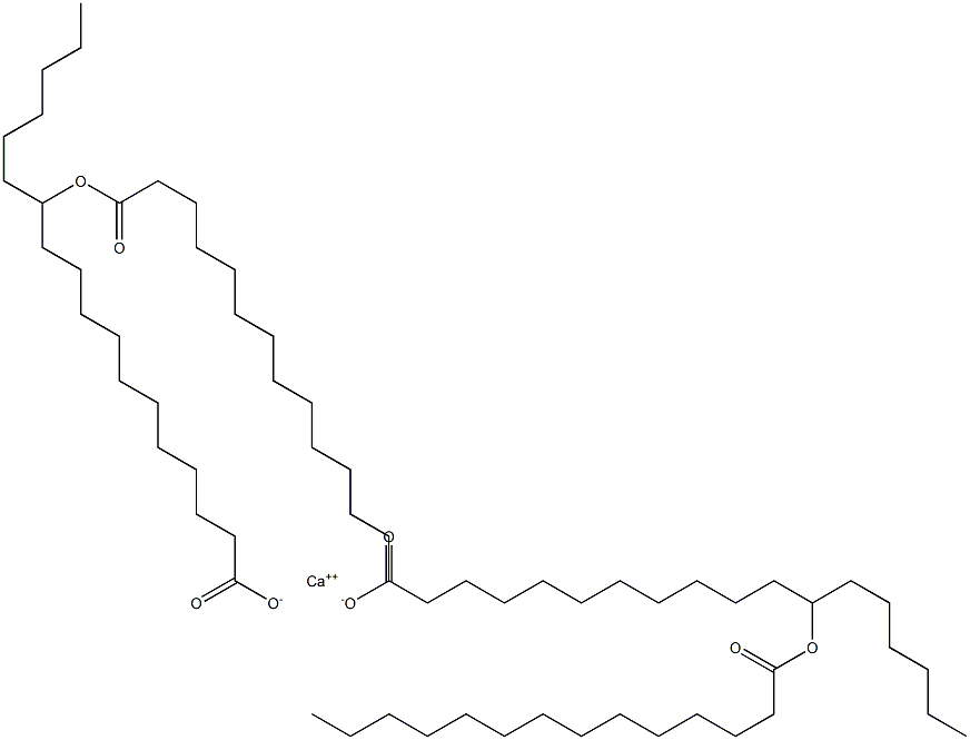 ビス(12-テトラデカノイルオキシオクタデカン酸)カルシウム 化学構造式