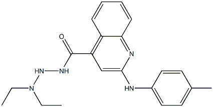 N'-ジエチルアミノ-2-(4-メチルフェニルアミノ)キノリン-4-カルボヒドラジド 化学構造式