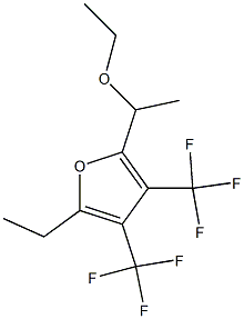 2-(1-Ethoxyethyl)-5-ethyl-3,4-bis(trifluoromethyl)furan 结构式