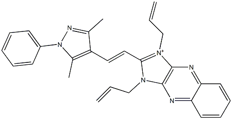 2-[2-(3,5-Dimethyl-1-phenyl-1H-pyrazol-4-yl)ethenyl]-1,3-di(2-propenyl)-1H-imidazo[4,5-b]quinoxalin-3-ium