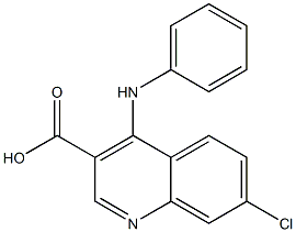 4-[[フェニル]アミノ]-7-クロロキノリン-3-カルボン酸 化学構造式