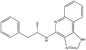 4-[[(S)-1-メチル-2-フェニルエチル]アミノ]-1H-イミダゾ[4,5-c]キノリン 化学構造式