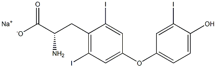 (S)-2-Amino-3-[4-(4-hydroxy-3-iodophenoxy)-2,6-diiodophenyl]propanoic acid sodium salt 结构式