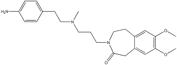 4,5-Dihydro-7,8-dimethoxy-3-[3-[N-methyl-2-(4-aminophenyl)ethylamino]propyl]-1H-3-benzazepin-2(3H)-one,,结构式