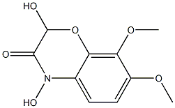 3,4-ジヒドロ-2,4-ジヒドロキシ-7,8-ジメトキシ-2H-1,4-ベンゾオキサジン-3-オン 化学構造式