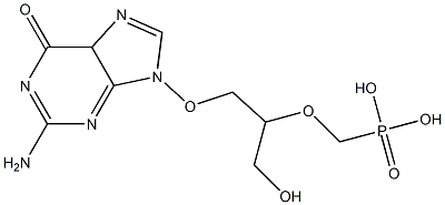 2-Amino-9-[3-hydroxy-2-(phosphonomethoxy)propoxy]-9H-purin-6(5H)-one,,结构式