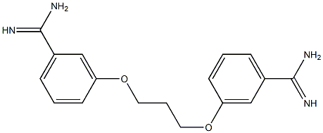 3,3'-[1,3-プロパンジイルビス(オキシ)]ビス(ベンズアミジン) 化学構造式