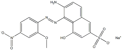 2-Amino-8-hydroxy-1-(2-methoxy-4-nitrophenylazo)-6-naphthalenesulfonic acid sodium salt,,结构式