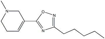 3-ペンチル-5-[(1,2,5,6-テトラヒドロ-1-メチルピリジン)-3-イル]-1,2,4-オキサジアゾール 化学構造式