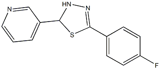 5-(4-フルオロフェニル)-2,3-ジヒドロ-2-(3-ピリジニル)-1,3,4-チアジアゾール 化学構造式