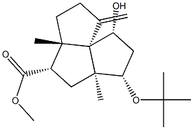 [3aS,4S,5aS,6S,8R,8aR,(+)]-Decahydro-6-(tert-butyloxy)-3a,5a-dimethyl-8-hydroxy-1-methylenecyclopenta[c]pentalene-4-carboxylic acid methyl ester,,结构式