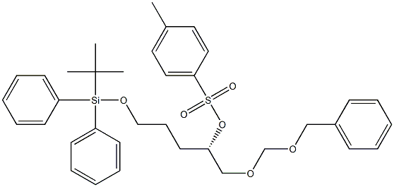 4-Methylbenzenesulfonic acid (1S)-1-benzyloxymethoxymethyl-4-(tert-butyldiphenylsiloxy)butyl ester 结构式