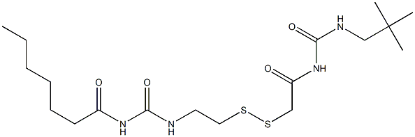 1-Heptanoyl-3-[2-[[(3-neopentylureido)carbonylmethyl]dithio]ethyl]urea 结构式
