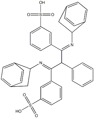 3,3'-[フェニルメチレンビス[4,1-フェニレン(エチルイミノ)メチレン]]ビス(ベンゼンスルホン酸) 化学構造式