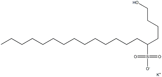 1-Hydroxynonadecane-5-sulfonic acid potassium salt,,结构式