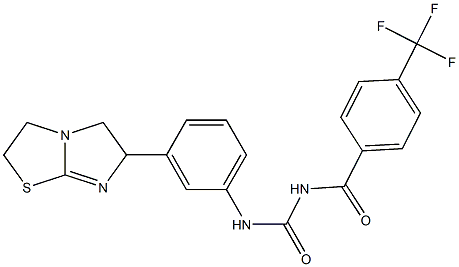 1-(4-トリフルオロメチルベンゾイル)-3-[3-[[2,3,5,6-テトラヒドロイミダゾ[2,1-b]チアゾール]-6-イル]フェニル]尿素 化学構造式
