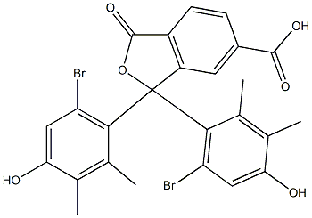 1,1-ビス(6-ブロモ-4-ヒドロキシ-2,3-ジメチルフェニル)-1,3-ジヒドロ-3-オキソイソベンゾフラン-6-カルボン酸 化学構造式