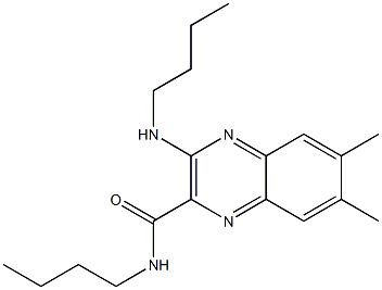 6,7-Dimethyl-3-(butylamino)-N-butylquinoxaline-2-carboxamide,,结构式