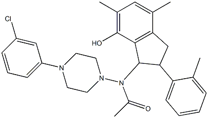 2,3-Dihydro-3-[[4-(3-chlorophenyl)-1-piperazinyl]acetylamino]-5,7-dimethyl-2-(2-methylphenyl)-1H-inden-4-ol