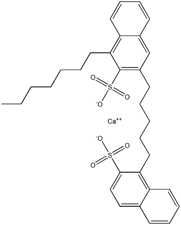 Bis(1-heptyl-2-naphthalenesulfonic acid)calcium salt,,结构式