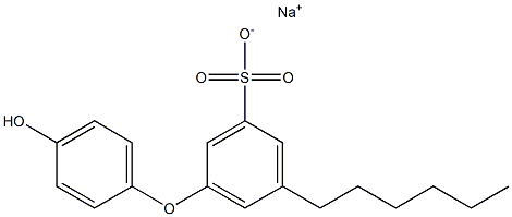 4'-Hydroxy-5-hexyl[oxybisbenzene]-3-sulfonic acid sodium salt Struktur