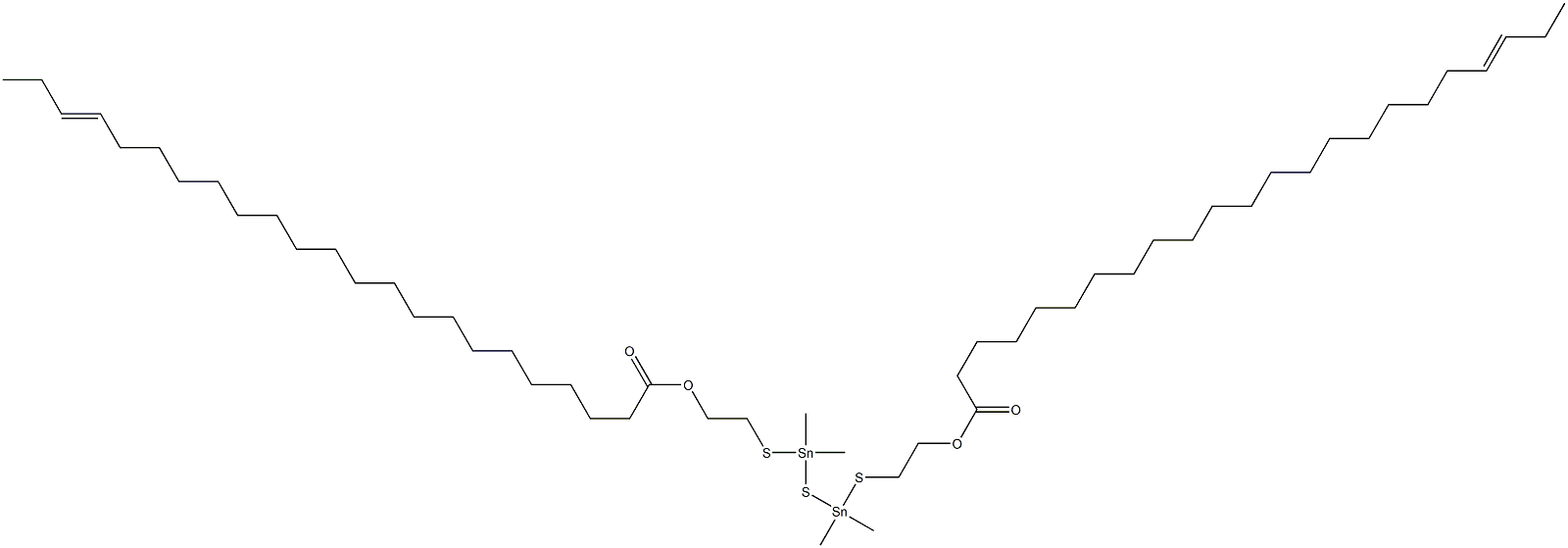 Bis[dimethyl[[2-(19-docosenylcarbonyloxy)ethyl]thio]stannyl] sulfide,,结构式