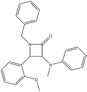 1-Benzyl-3-(methylphenylamino)-4-(2-methoxyphenyl)azetidin-2-one Structure