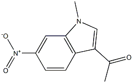 6-ニトロ-1-メチル-3-アセチル-1H-インドール 化学構造式