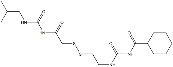 1-(Cyclohexylcarbonyl)-3-[2-[[(3-isobutylureido)carbonylmethyl]dithio]ethyl]urea Structure