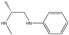 [R,(-)]-N'-メチル-N-フェニル-1,2-プロパンジアミン 化学構造式