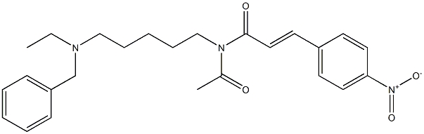 N-[5-(Ethylbenzylamino)pentyl]-N-acetyl-3-(4-nitrophenyl)acrylamide,,结构式