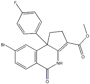 1,4,5,9b-Tetrahydro-8-bromo-9b-(4-fluorophenyl)-5-oxo-2H-cyclopent[c]isoquinoline-3-carboxylic acid methyl ester Structure