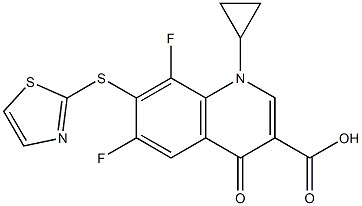 7-(Thiazol-2-yl)thio-1-cyclopropyl-6,8-difluoro-1,4-dihydro-4-oxoquinoline-3-carboxylic acid|