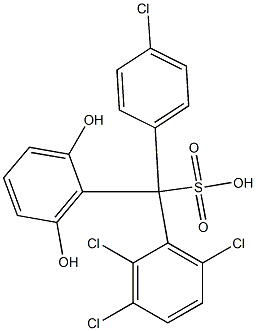 (4-Chlorophenyl)(2,3,6-trichlorophenyl)(2,6-dihydroxyphenyl)methanesulfonic acid,,结构式