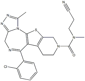 1-Methyl-6-(2-chlorophenyl)-9-[(2-cyanoethyl)methylaminocarbonyl]-7,8,9,10-tetrahydro-4H-pyrido[4',3':4,5]thieno[3,2-f][1,2,4]triazolo[4,3-a][1,4]diazepine|