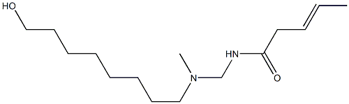 N-[[N-(8-ヒドロキシオクチル)-N-メチルアミノ]メチル]-3-ペンテンアミド 化学構造式