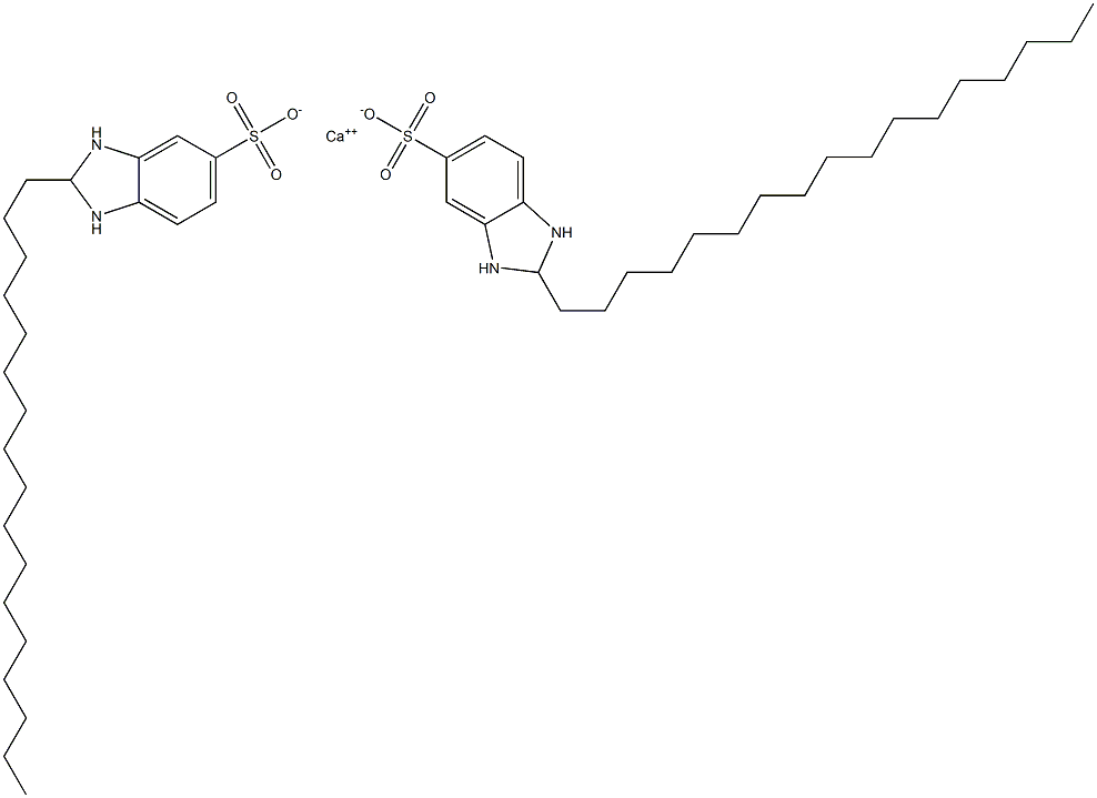 ビス(2,3-ジヒドロ-2-ヘプタデシル-1H-ベンゾイミダゾール-5-スルホン酸)カルシウム 化学構造式