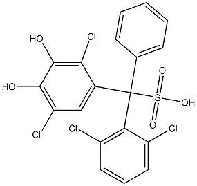 (2,6-Dichlorophenyl)(2,5-dichloro-3,4-dihydroxyphenyl)phenylmethanesulfonic acid,,结构式