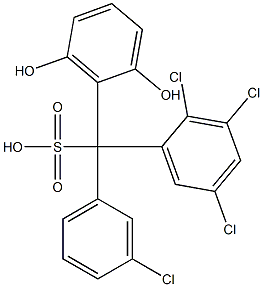 (3-Chlorophenyl)(2,3,5-trichlorophenyl)(2,6-dihydroxyphenyl)methanesulfonic acid