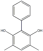 2-フェニル-4,6-ジメチルベンゼン-1,3-ジオール 化学構造式