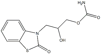 3-(3-カルバモイルオキシ-2-ヒドロキシプロピル)ベンゾチアゾール-2(3H)-オン 化学構造式