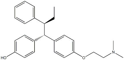 2-[4-[(1S,2S)-1-(4-ヒドロキシフェニル)-2-フェニルブチル]フェノキシ]-N,N-ジメチルエタンアミン 化学構造式